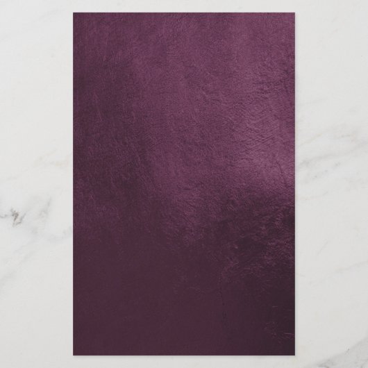 Élégant Plum violet Sunflower Menu Mariage (Dos)