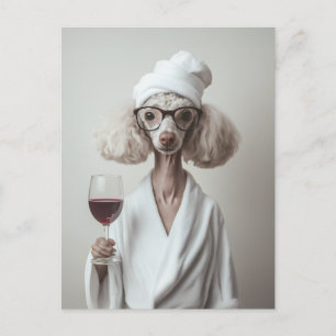 Elegant poedel spa moment briefkaart