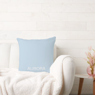 Elegant poeder blauw gepersonaliseerde naam - kussen