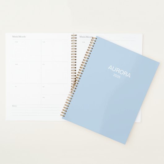 Elegant poeder blauw gepersonaliseerde naam - planner (Display)