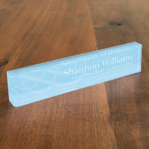 Elegant poeder Blauw naambord