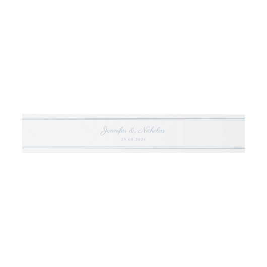 Elegant Poeder Blauw Script Bruiloft Uitnodigingen Wikkel (Vlak)