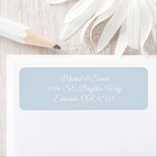Elegant Poederblauw Retouradres Etiket