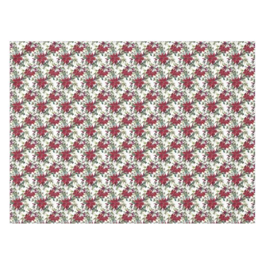 Elegant Poinsettia Bouquet Pattern kerst Tafelkleed (Voorkant (Horizontaal))