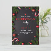 Elegant Poinsettia Christmas Invitation (Debout devant)
