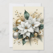 Elégant Poinsettia Fête Invitation (Dos)