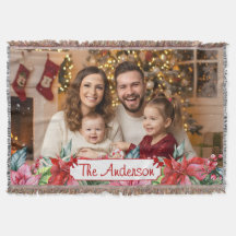 Elegant Poinsettia Floral Border Custom Photos