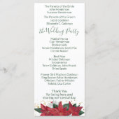 Elegant Poinsettia Green Kerstbruilding Programme Programma (Achterkant)