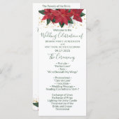 Elegant Poinsettia Green Kerstbruilding Programme Programma (Voorkant / Achterkant)