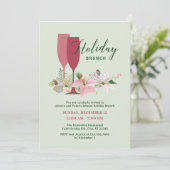 Elégant Poinsettia Invitation Brunch de Fête (Debout devant)