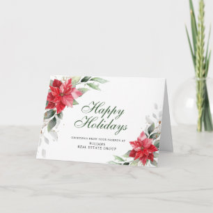 Elegant Poinsettia kerst Corporate Greeting Feestdagen Kaart