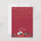 Elegant Poinsettia kerstbruiloft RSVP Kaartje (Achterkant)