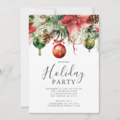 Elegant Poinsettia Kerstfeest Kaart (Voorkant)