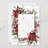 Elegant Poinsettia Kerstfeest Kaart (Achterkant)