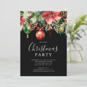 Elegant Poinsettia Kerstfeest Kaart (Staand voorkant)