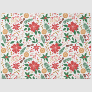 Elegant Poinsettia Winter Floral Botanical Tissuepapier