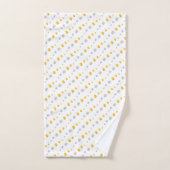 Elégant point d'or et d'argent sur blanc (Serviette à main)