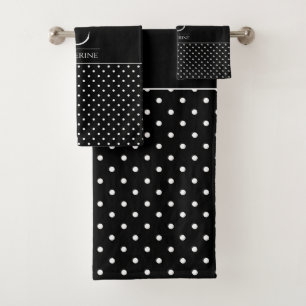 Élégant point Polka noir et blanc