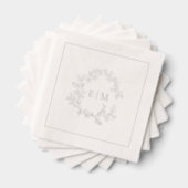 Élégant poitrine feuillue Monogramme Mariage Argen (Insitu (empilé))