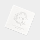 Élégant poitrine feuillue Monogramme Mariage Argen (Gauche)