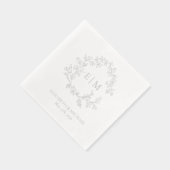 Élégant poitrine feuillue Monogramme Mariage Argen (Droite)