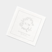 Élégant poitrine feuillue Monogramme Mariage Argen (Gauche)