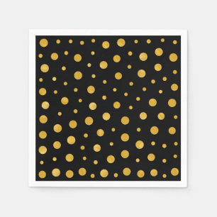 Elegant polka dots - Black Gold Servetten