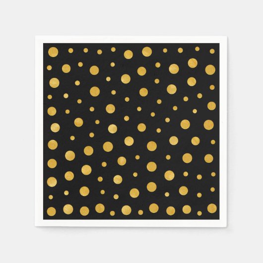 Elegant polka dots - Black Gold Servetten (Voorkant)