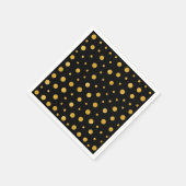 Elegant polka dots - Black Gold Servetten (Hoek)