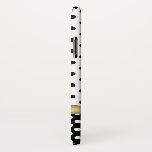 Elegant Polka Dots Gold Custom Monogram  Case-Mate iPhone Case (Achterkant / rechts)