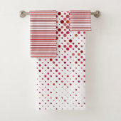 Elegant Polka Dots Parallel Lines Grafisch Patroon Bad Handdoek (Insitu)