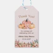 Elegant pompoen Baby shower Dank u Labels Cadeaulabel (Voorkant)