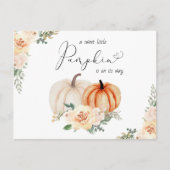 Elegant pompoen bloemenWaterverf Baby shower Uitnodiging Briefkaart (Voorkant)