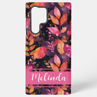 Elegant Pompoen en bloemen herfst patroon Samsung Galaxy Hoesje