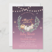 Elegant pompoen, Floral, String Lights Baby shower Kaart (Voorkant)