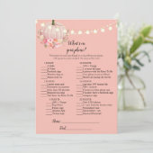 Elegant pompoen op je Baby shower Kaart (Staand voorkant)