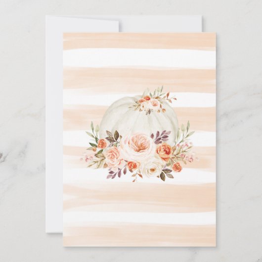 Elegant pompoen pastel Herfst bloemen Baby shower Kaart (Achterkant)