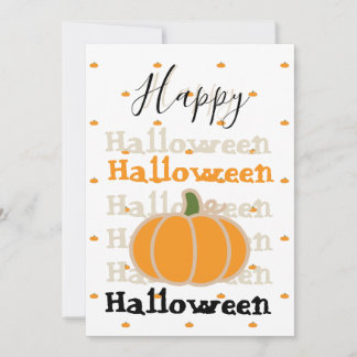 ELEGANT POMPOEN PATROON GELUKKIGE HALLOWEEN UITNOD KAART