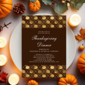 Elegant Pompoen Thanksgiving Diner Party Kaart