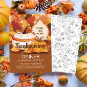 Elegant pompoen-thema Thanksgiving diner Kaart
