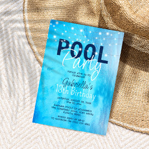 Elegant Pool Party Birthday Kaart