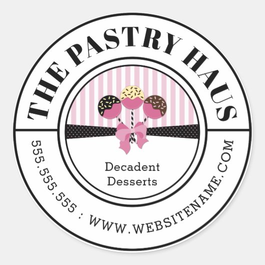 Elegant Poppen gekromde tekst Ronde Sticker (Voorkant)