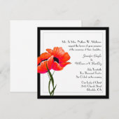 Elegant Poppies Custom Wedding Invitation Kaart (Voorkant / Achterkant)