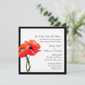 Elegant Poppies Custom Wedding Invitation Kaart (Staand voorkant)