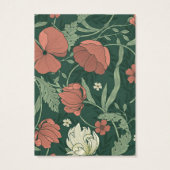 Elégant Poppy Floral Elevant Collier Carte d'affic (Dos)