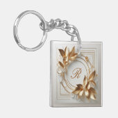 Élégant porte-clés monogrammé en or (Devant gauche)