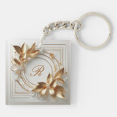 Élégant porte-clés monogrammé en or (Dos)