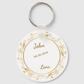 Élégant porte-clés souvenir de mariage floral - Pe