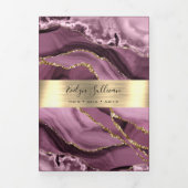 Élégant Porte Or Mauve foncé triple Brochure (Page de couverture)