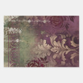 Élégant Portrait Lady, papier floral et Demask (Devant 3)